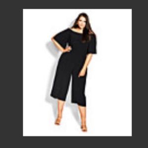 City Chic Off Shoulder Jumper, Black Size 14